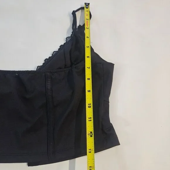 New Occasion Lingerie Style Rave Top Cropped Lace Busty Size XL Black - Picture 7 of 9